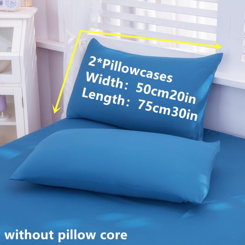 Yotoqxona uchun mo'ljallangan ikki rang-barang mustahkam polyester yostiq qoplamalari.