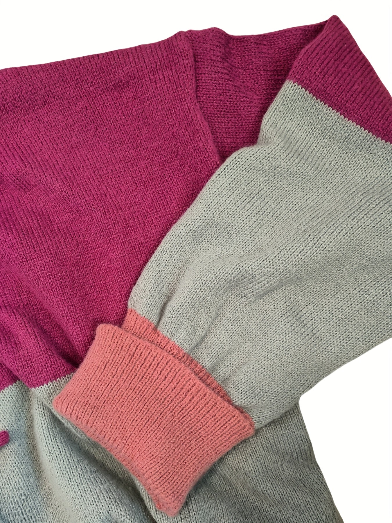 Plus o'lcham ayollar uchun kapşonli sviter, katta o'lchamli, rang blokli, uzun qo'lli, cho'ntaklar bilan