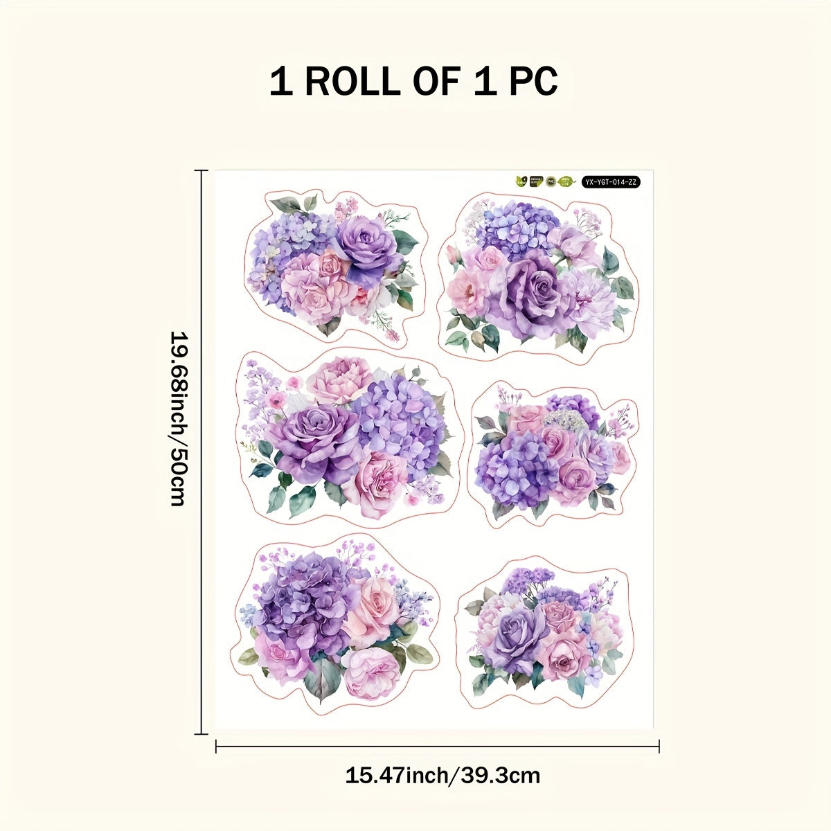 Vibrant Rose Pattern Bathroom Decal for Sinks Bathtubs and Toilets