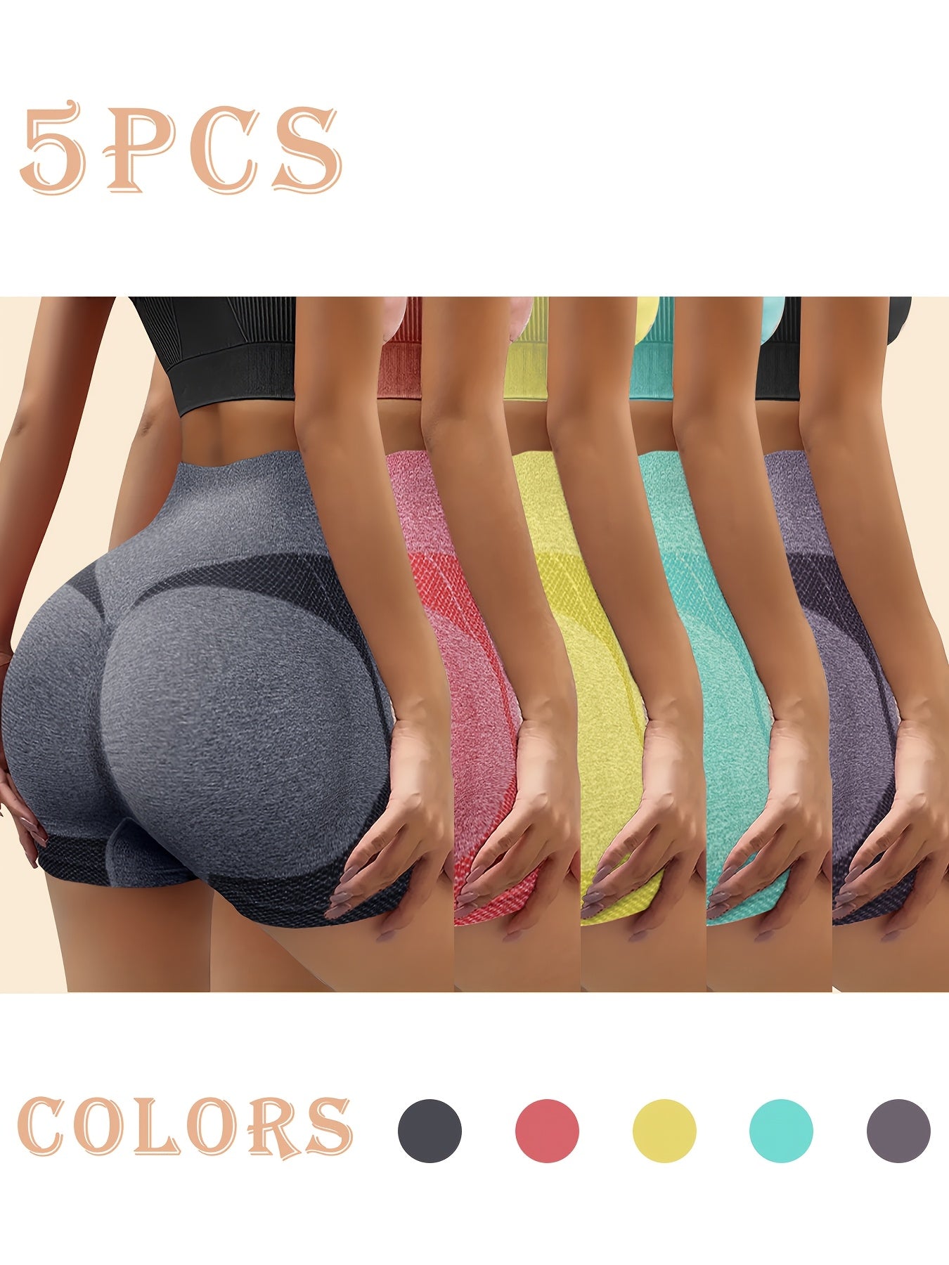 Women’s High-Waist Seamless Shaping Shorts Tummy Control Leg Slimming 5 Pack