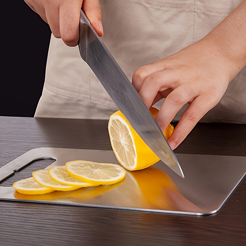 Square Stainless Steel Cutting Board Double-Sided Extra Thick for Kitchen Use