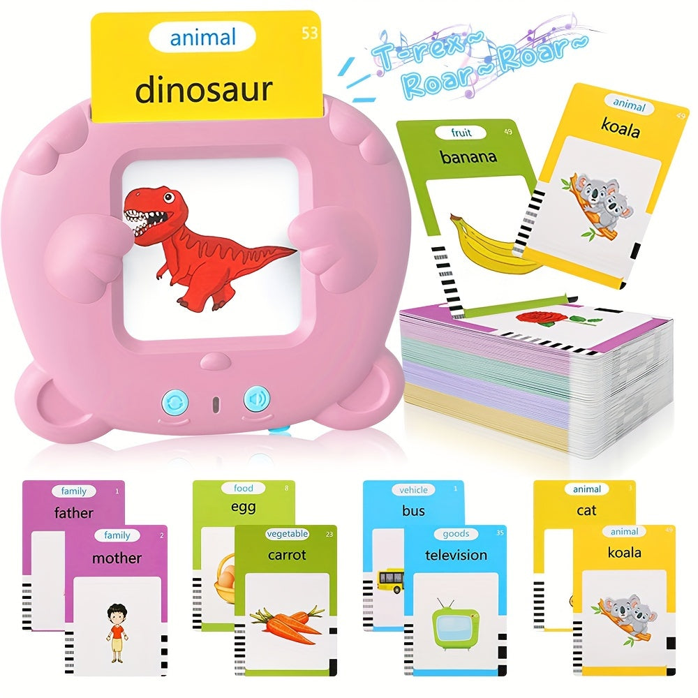 Educational Flash Cards for Kids Age 3 Plus Double-Sided Interactive Learning Toy with Rechargeable Battery