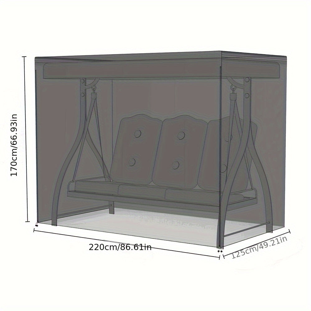 Black Waterproof Outdoor Swing Cover 220x125x170cm Polyester Dust Rain Protection