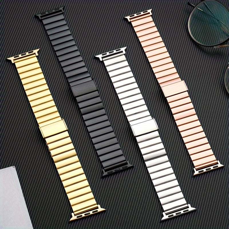 Stainless Steel Smartwatch Band for Apple Watch Series 4-8 Magnet Clasp Adjustable Sizes