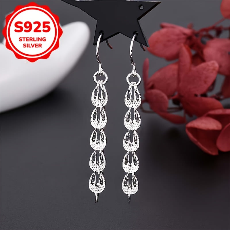 Sterling Silver Feather Dangle Earrings for Women Boho Style Hypoallergenic Jewelry