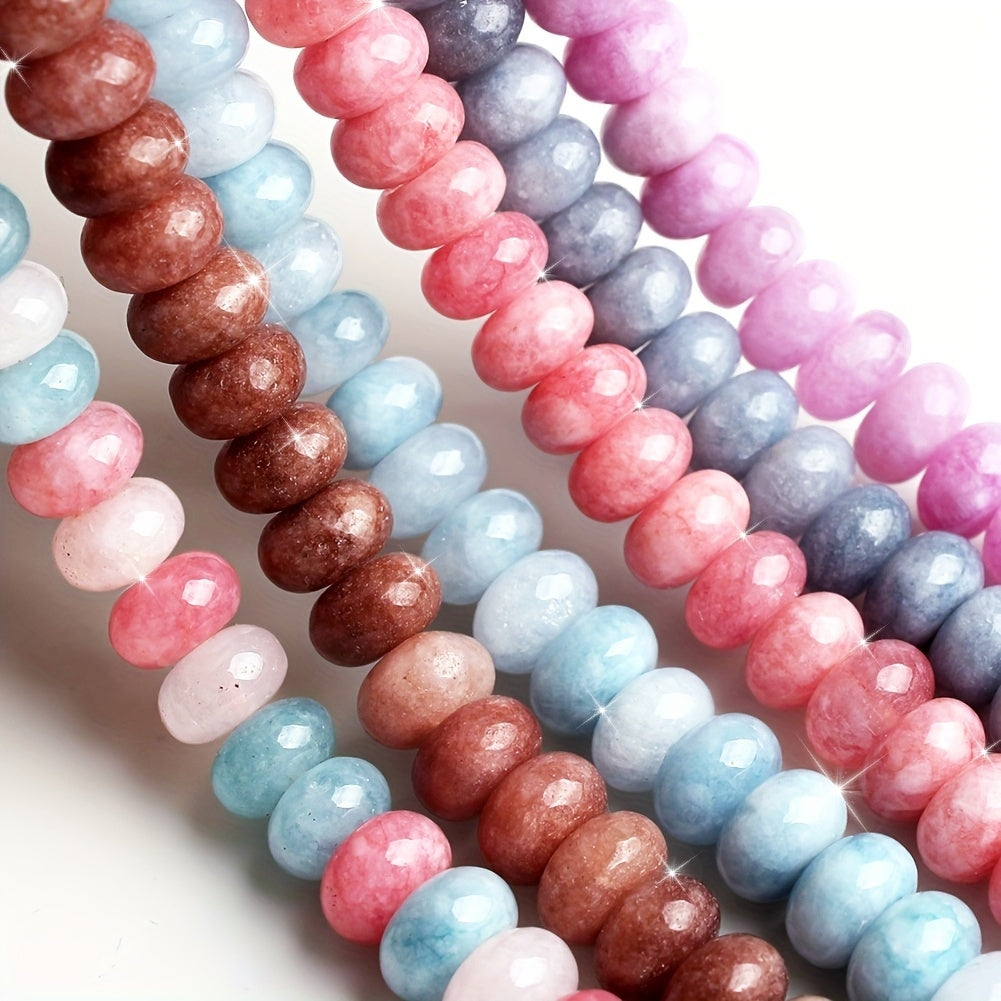 Natural Stone Beads 5x8mm Oval Aquamarine and Angelite Spacer Beads for Jewelry Making 70 Pieces