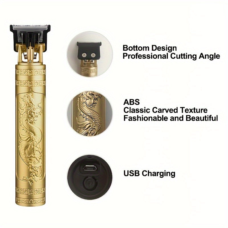 Hairdresser beard trimmer set USB rechargeable cordless sharp blades 4 combs