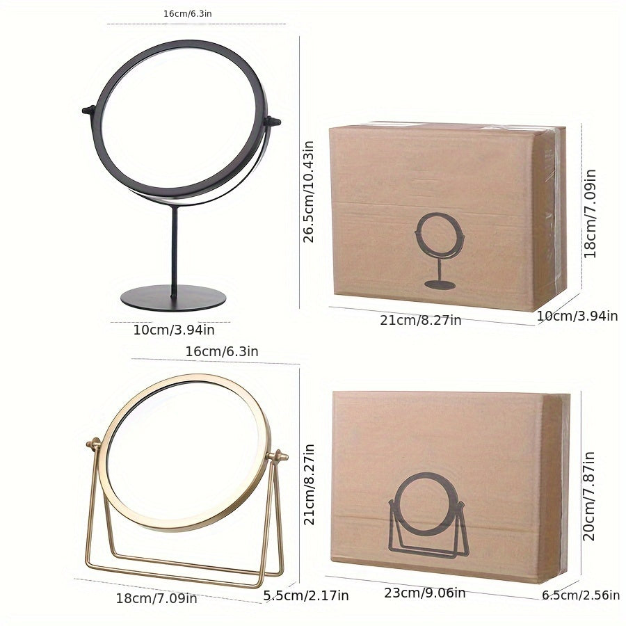 Espejo de tocador de hierro para dormitorio con acabado a prueba de óxido, montaje en cómoda