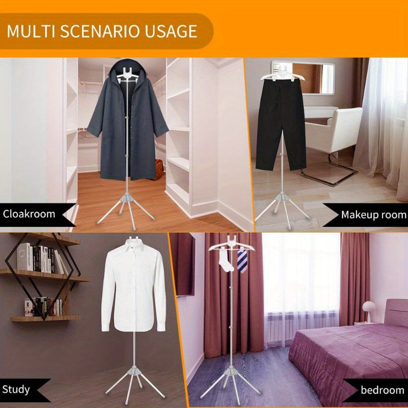Soporte portátil para vaporizar ropa con altura ajustable y clips para planchar