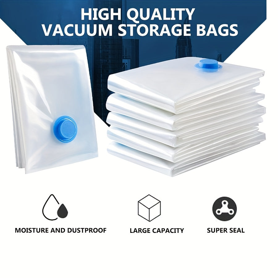 Средние вакуумные сумки для хранения путешествий с ручным насосом для одежды, одеял, покрывал, постельных принадлежностей, белые, 4 шт.