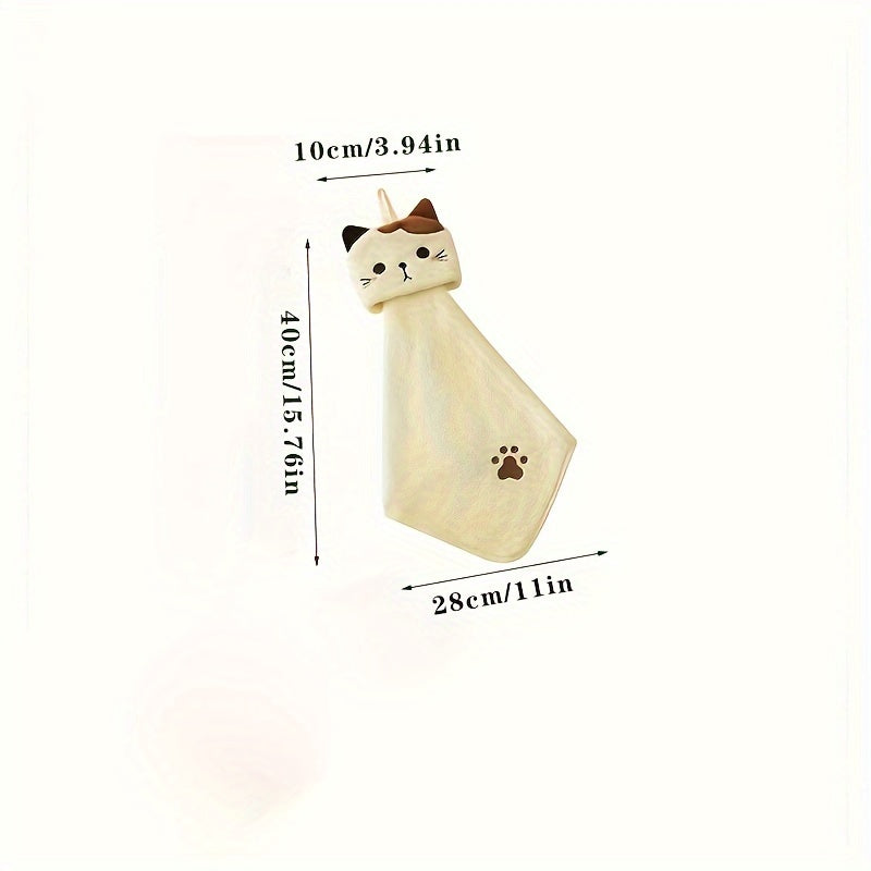 Ultrafine marjon velur qo'l sochiq, qiziq mushuk dizayni, uy oshxona va hammomda foydalanish uchun yuqori singdiruvchi