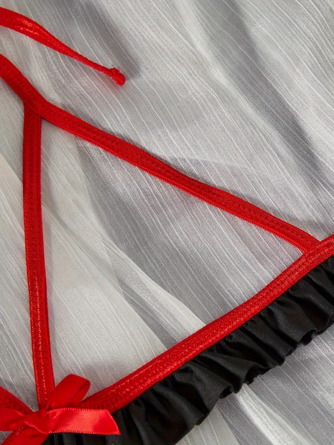 Women's Nurse Costume Set with Swiss Flag Emblem and Ruffled Spandex Lingerie