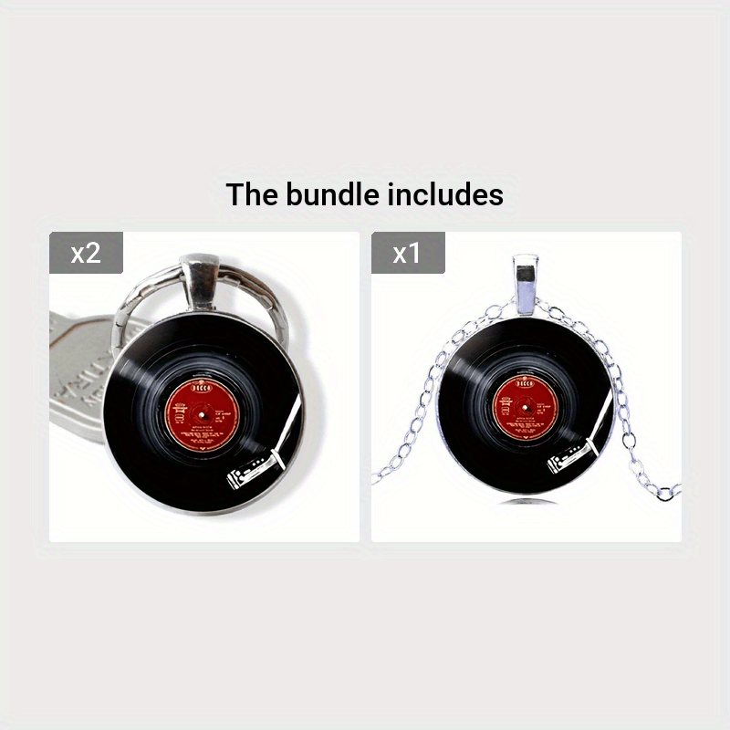 Retro Vinyl Record Turntable Keychain Alloy Music Lover Gift