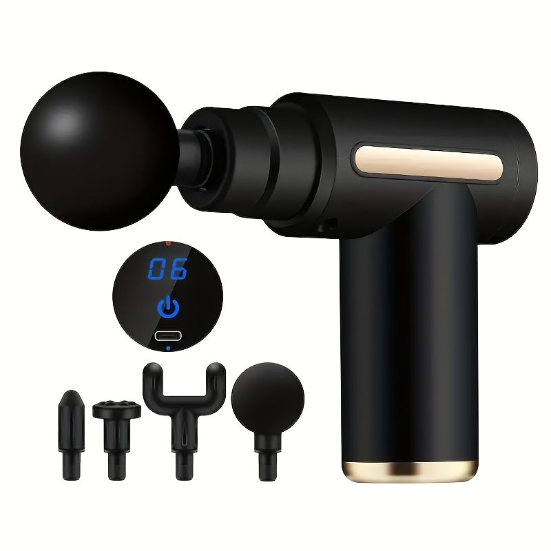 USB Rechargeable Full Body Massager with LCD Display and 6-Speed Adjustment