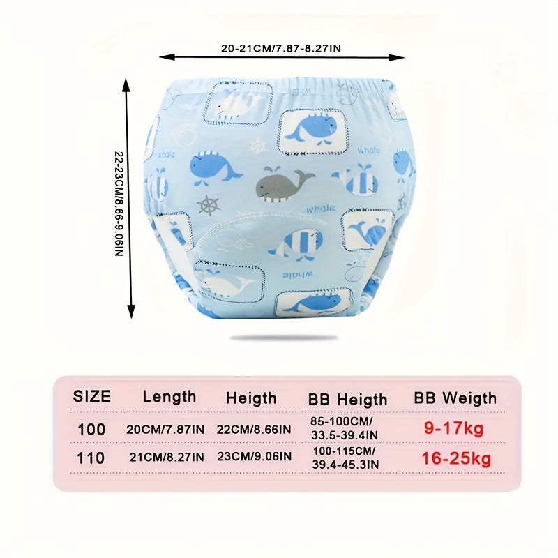 Baby Training Pants Reusable Cotton Diaper Pants for Infants and Toddlers Breathable 6-Layer Washable 2 Pieces