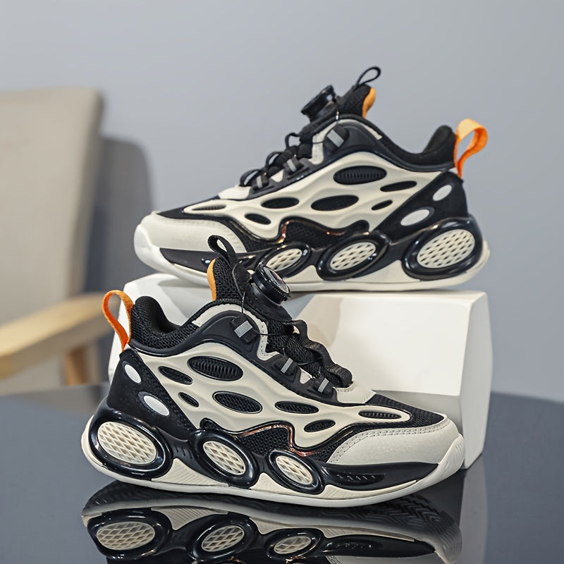 Детские сетчатые кроссовки с регулируемой пряжкой и подошвой из ЭВА для спорта и повседневной носки, черные и белые