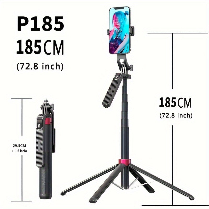 HKXYK 1 dona Selfie tayoqchasi tripod, simsiz masofadan boshqarish pultiga ega va 360° aylanuvchi telefon ushlagichi, universal ulanish, video yozish va jonli efir uchun portativ alyuminiy tripod, zaryadlanadigan batareya