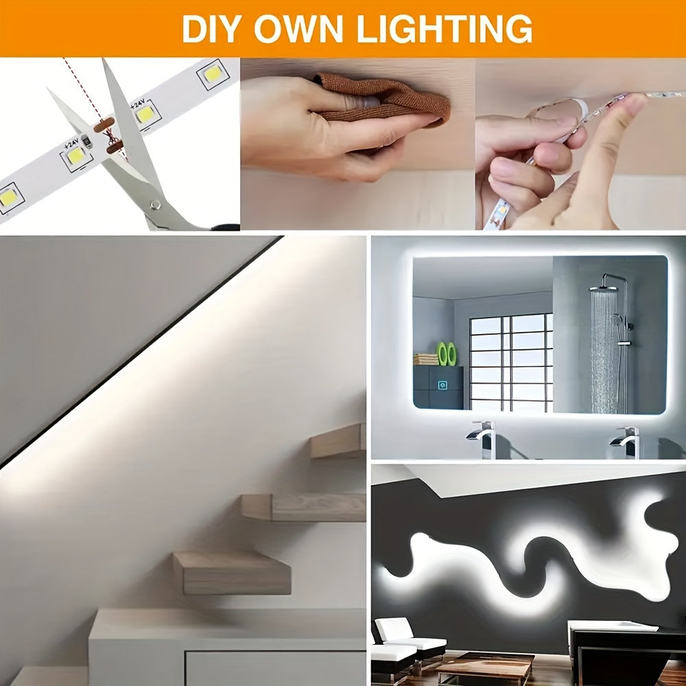 LED Strip Light With Motion Sensor White USB Powered For Stairs Cabinets and Bedrooms