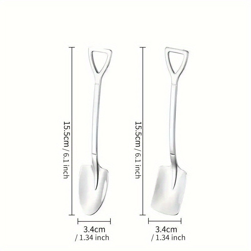 Set of 4 Stainless Steel Ice Cream Spoons for Camping and Kitchen
