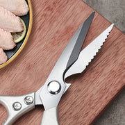 Stainless Steel Kitchen Scissors for Cutting Chicken Fish Bones with Fish Scale Scraper