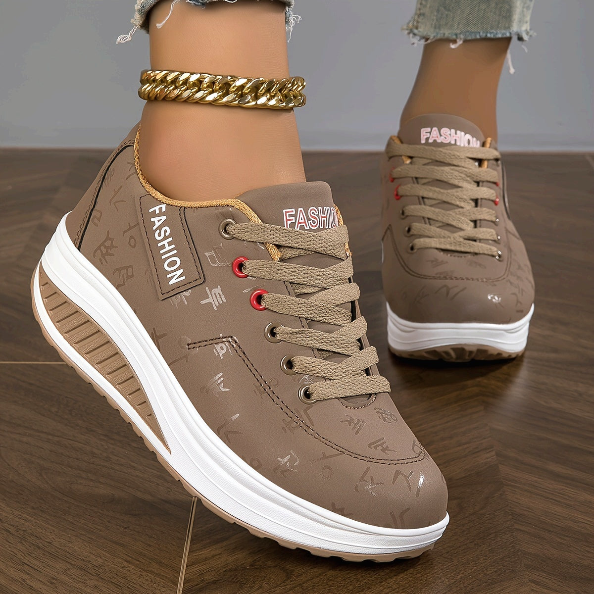 Women's Casual Canvas Sneakers, Platform, Lightweight Breathable, Low Top