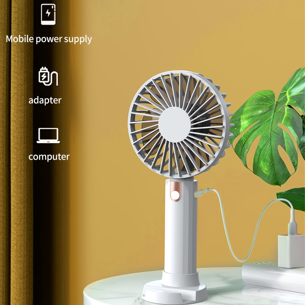 Mini Handheld Fan Portable USB Rechargeable for Travel Camping Office