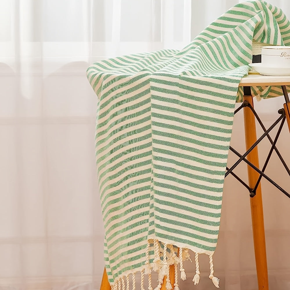 Turkish Cotton Beach Towel with Striped Pattern Quick-Drying and Absorbent for Beach Swimming Camping