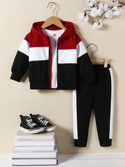 Boys Hoodie and Pants Set with Colorful Design Polyester Cotton Fall Winter Casual