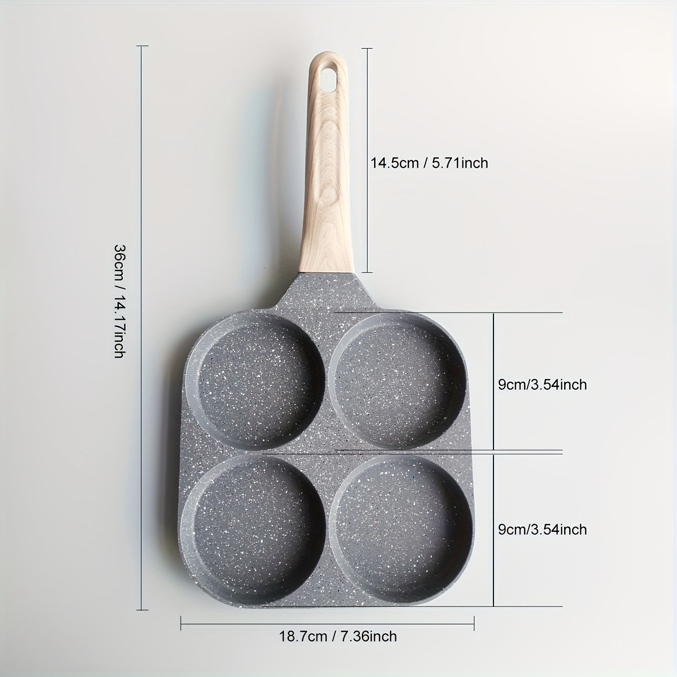 Multipurpose Non-Stick Aluminum Cookware Pan with 4 Compartments for Breakfast