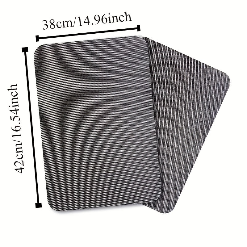 2-Pack Black Mesh Car Sun Shade Stickers UV Heat Blocker Plaid Window Decal