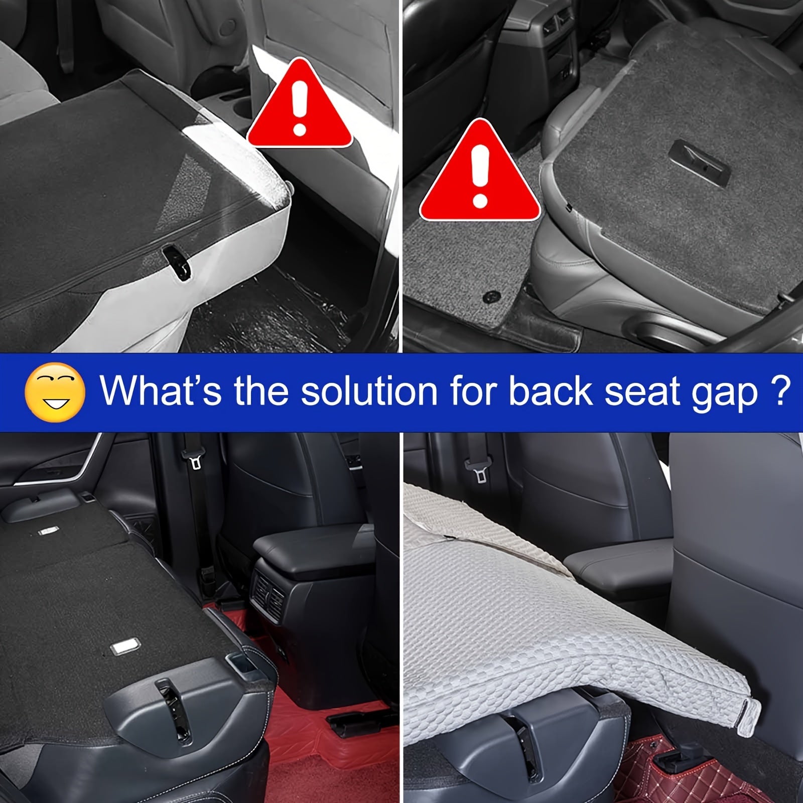 Black Car Camping Mattress Gap Filler for SUV Trunk and Back Seat Space