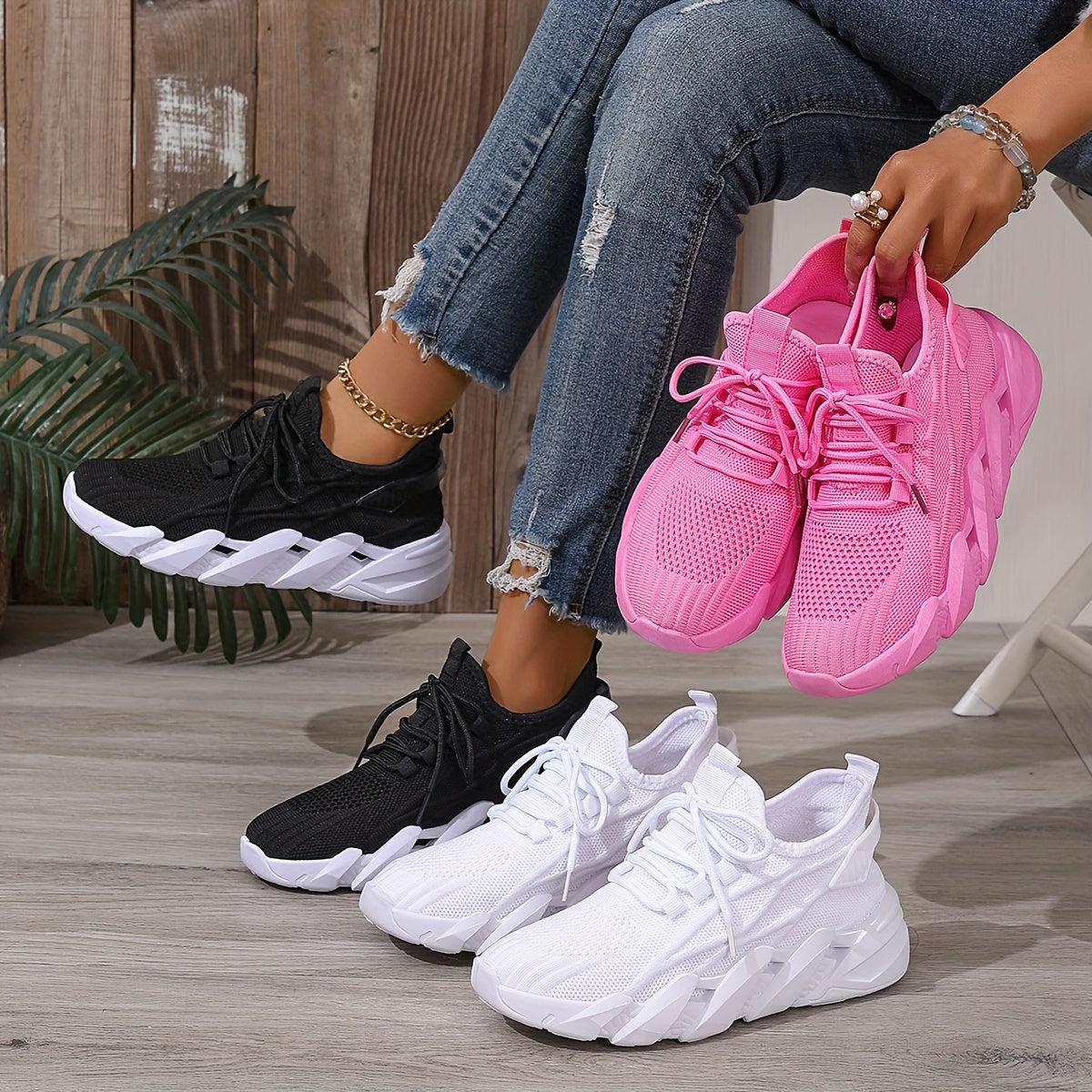 Женские сетчатые кроссовки casual легкие низкие кеды для прогулок с амортизирующей стелькой