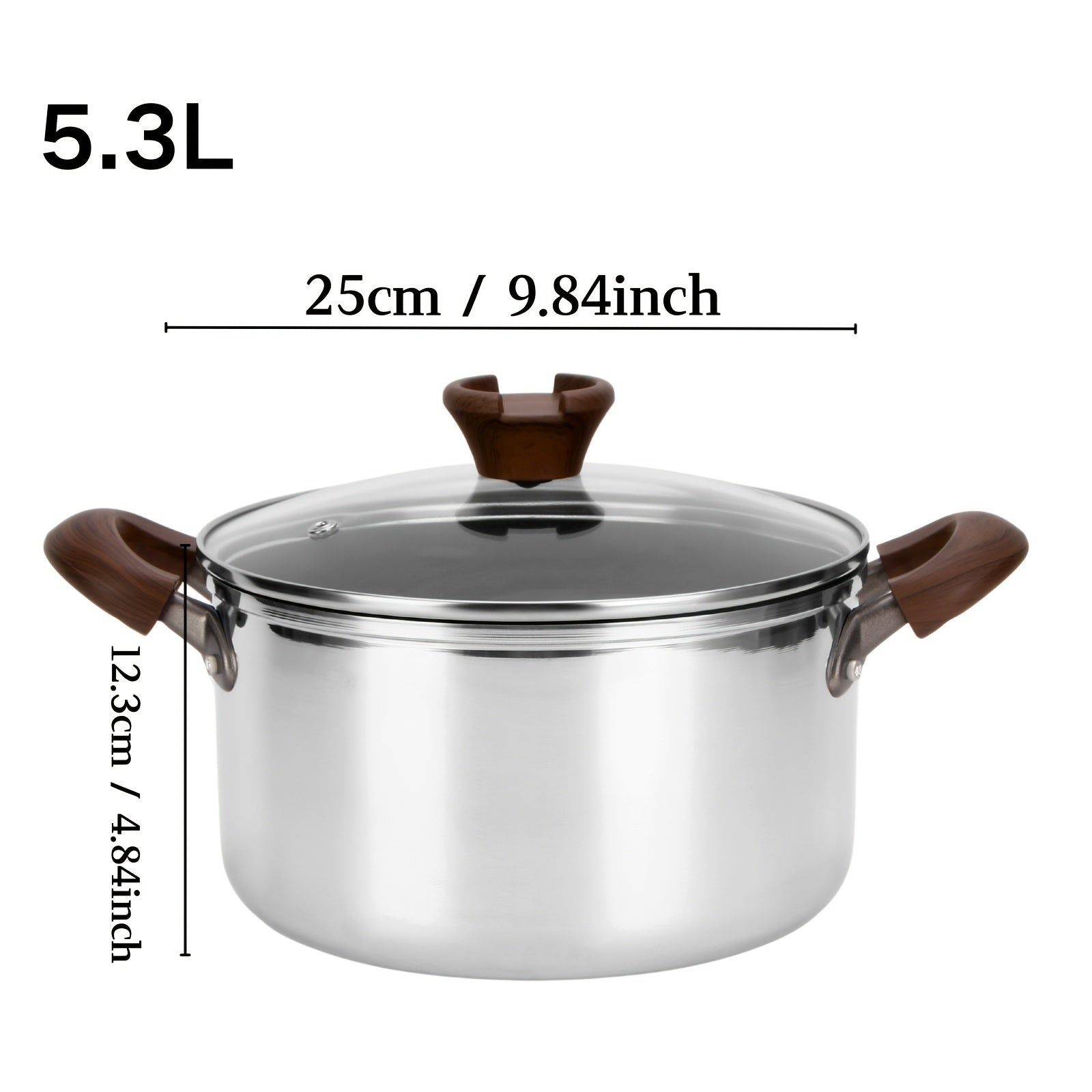 Stainless Steel Soup Pot with Pasta Cooking Capacity, Durable, Easy to Clean
