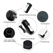 Pedal de amortiguación universal para pianos electrónicos, sintetizadores MIDI, baterías electrónicas, pedal de interruptor de metal