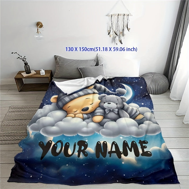 Custom Digital Print Flannel Throw Blanket Hypoallergenic Cozy Bed Sofa Travel