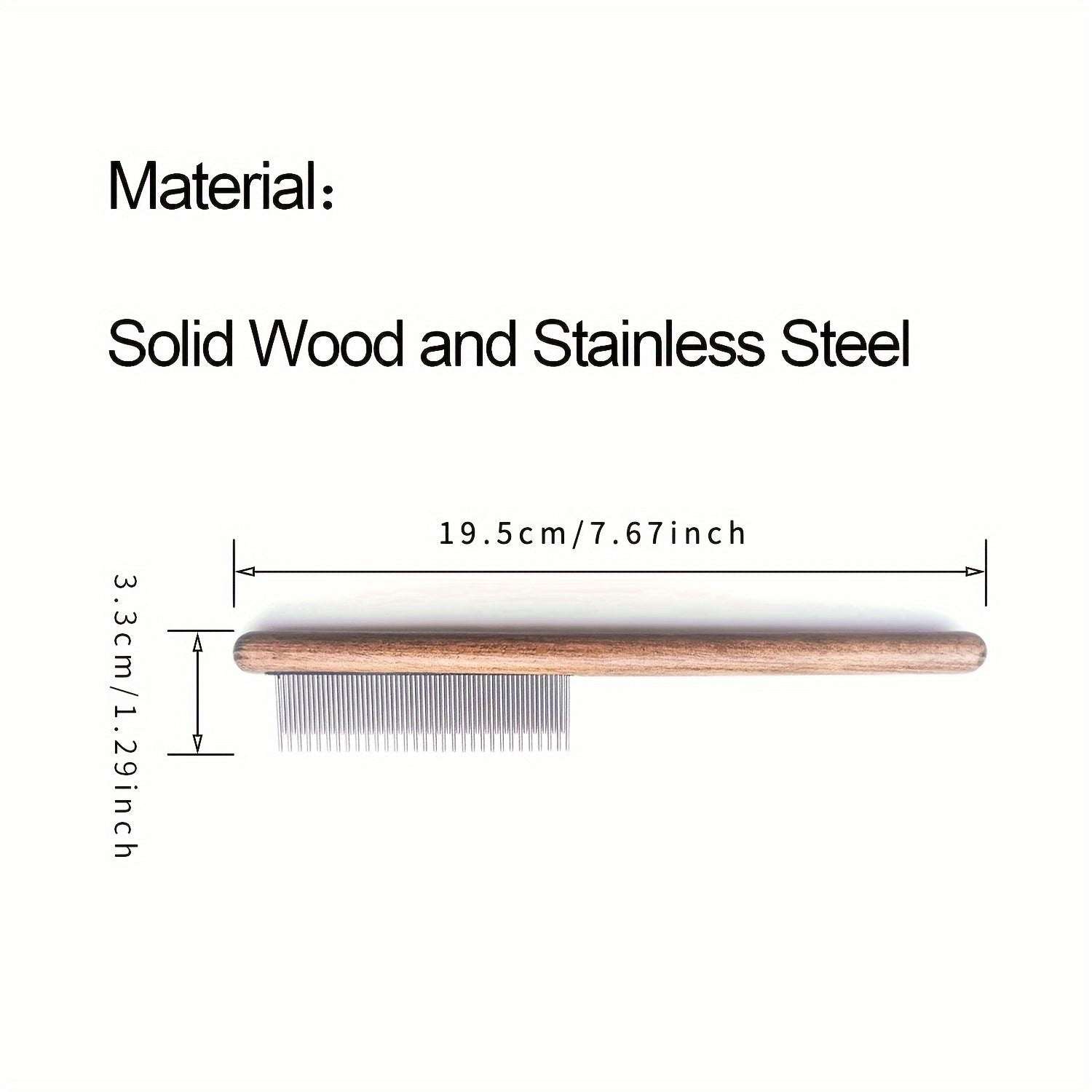 Softwood Pet Grooming Brush with Gentle Slicker Bristles and Wooden Handle for Cats and Dogs