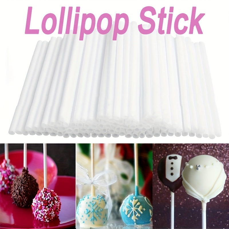100-200 Food-Grade Plastic Lollipop Sticks for Cake Pops Chocolates 10cm