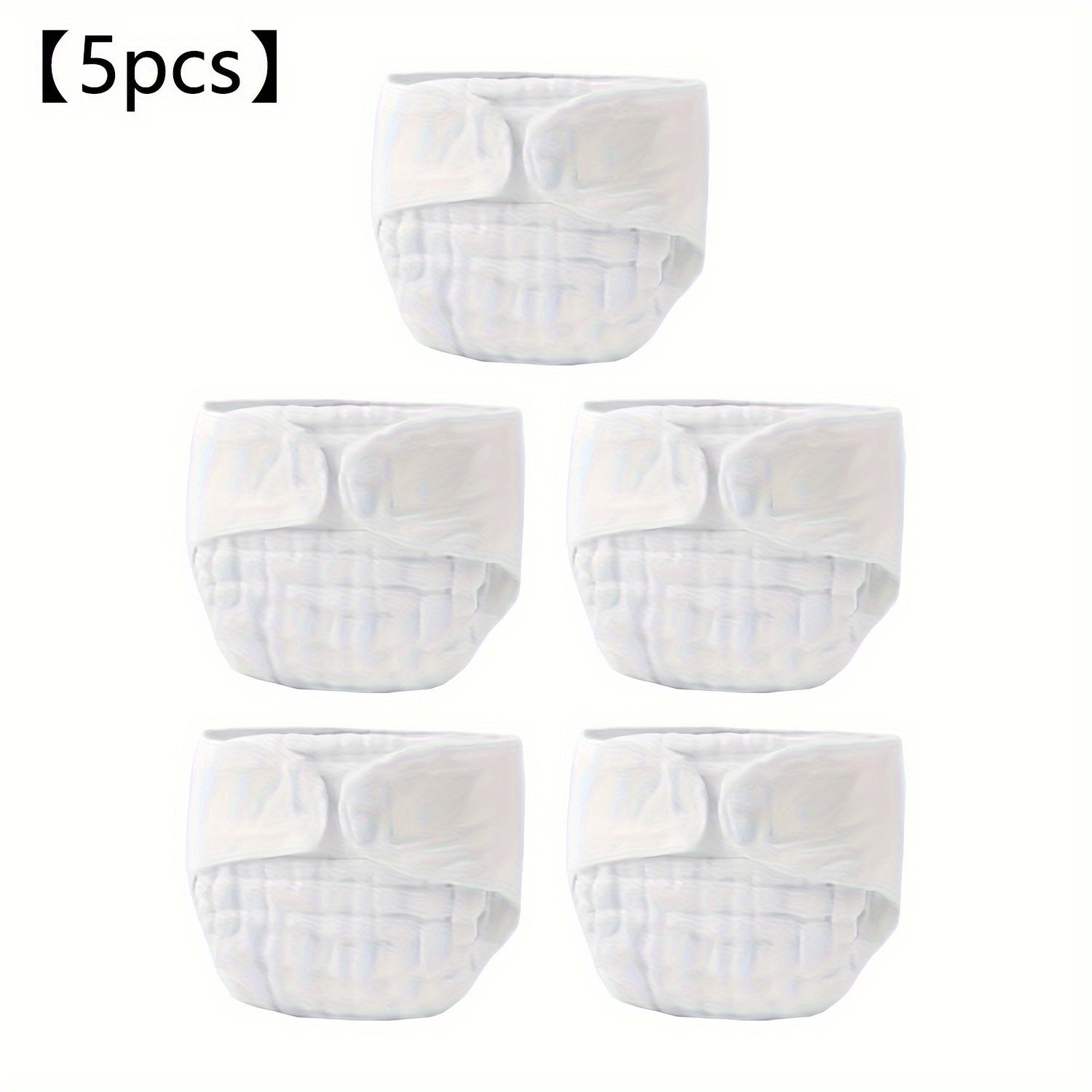 Bolalar uchun qayta ishlatiladigan nafas oladigan hojatxona kiyimlari to'plami, 5 ta, 0-6 yosh uchun, oq va bosma