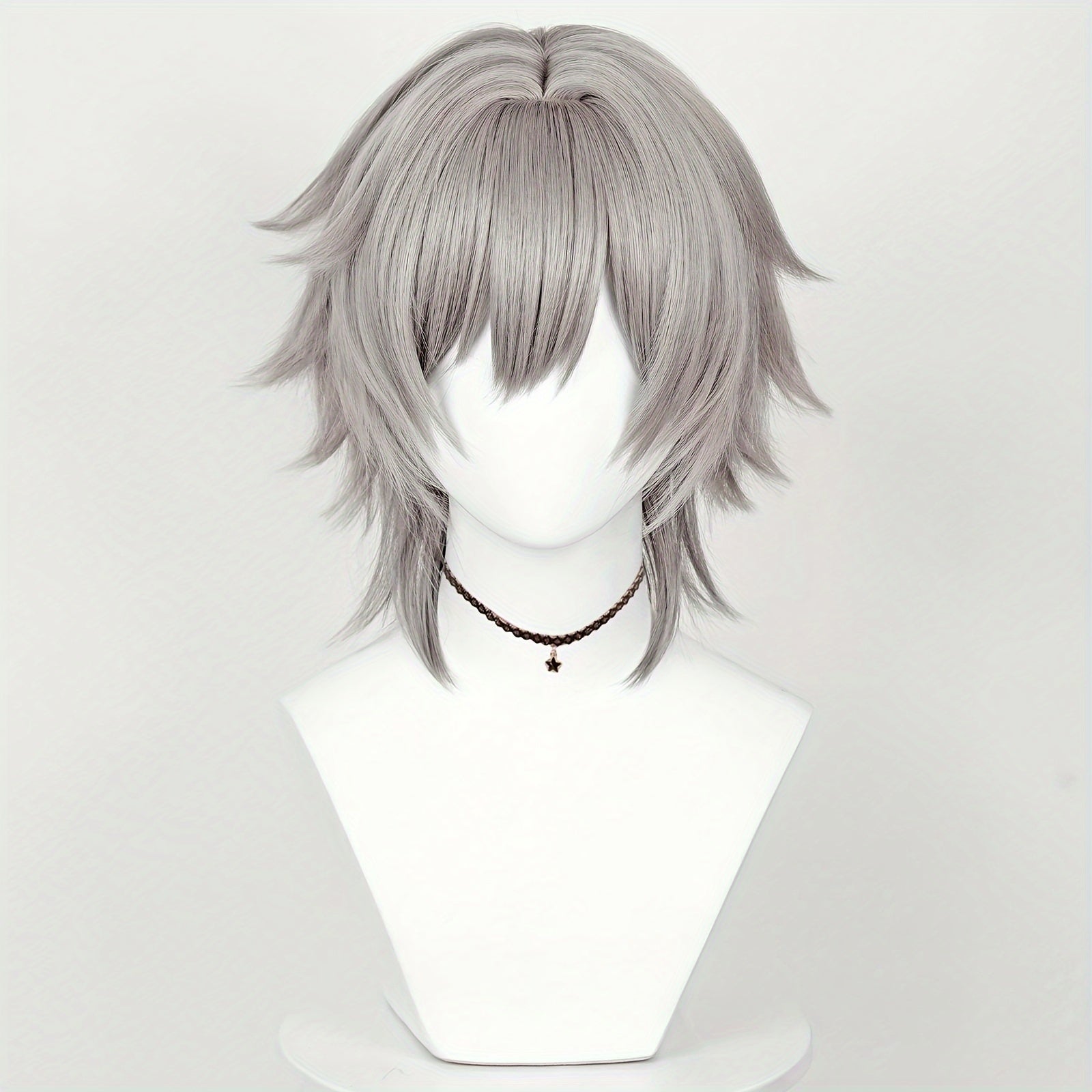 Gray Cosplay Wig with Bangs for Parties and Special Occasions
