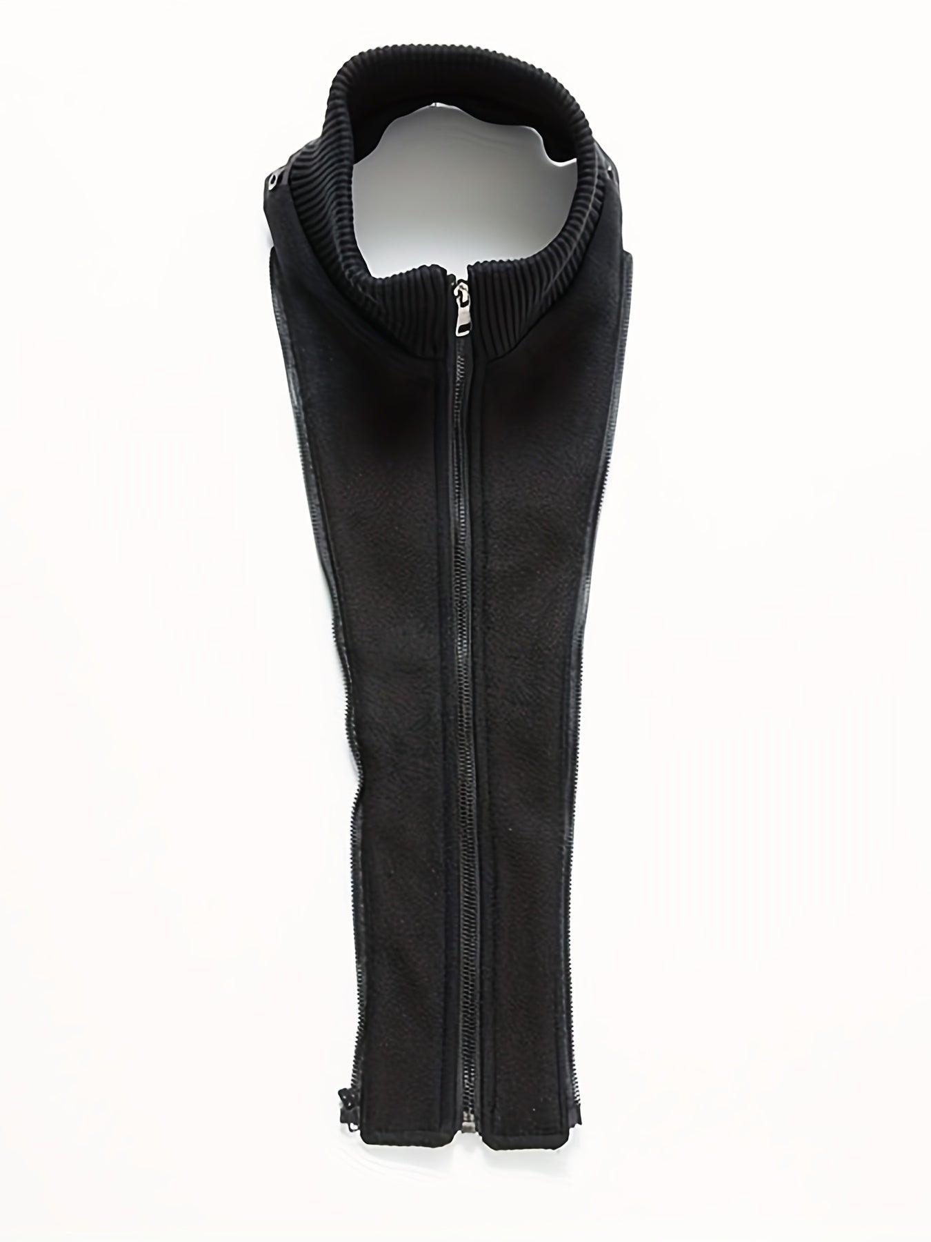 Plus Size Men's Double Collar Wool-Polyester Jacket with Faux Pockets for Fall Winter