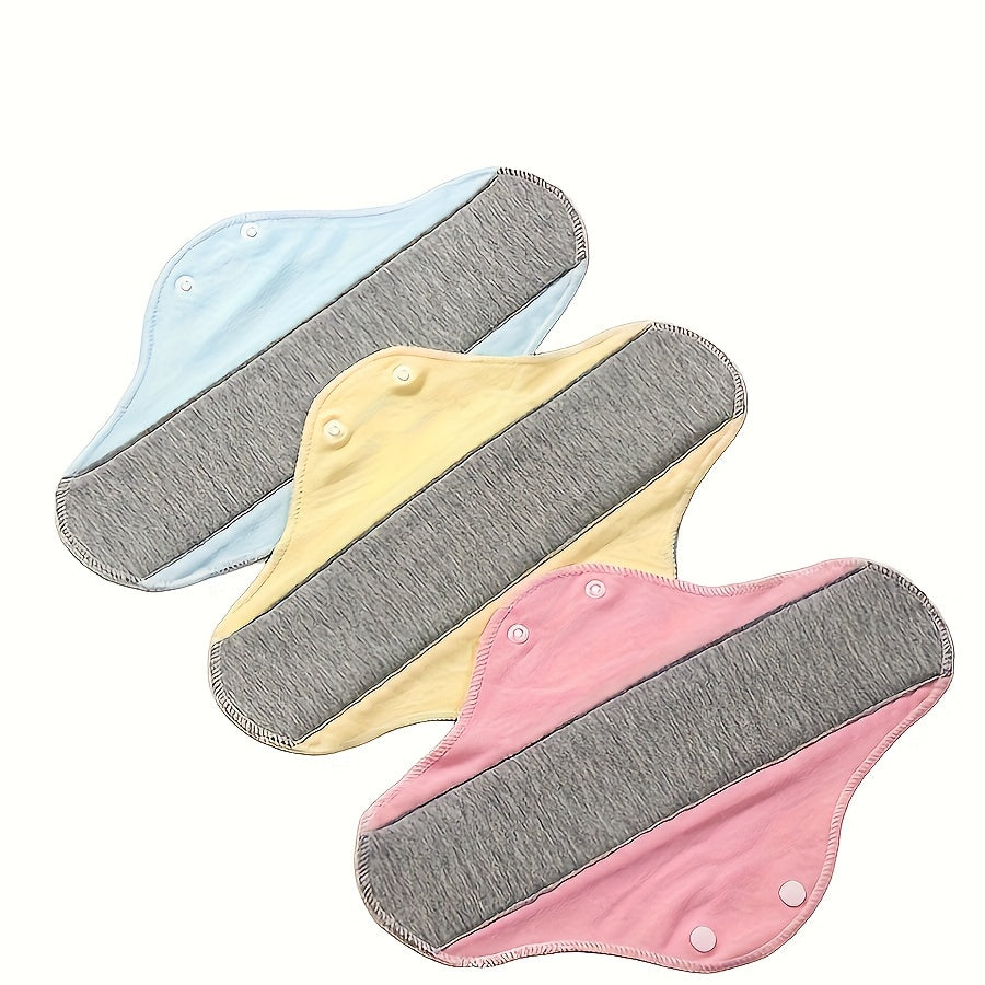 Washable Waterproof Incontinence Pads for Adults Set of 5 with Graphene Infused Fabric Light Blue Yellow Pink