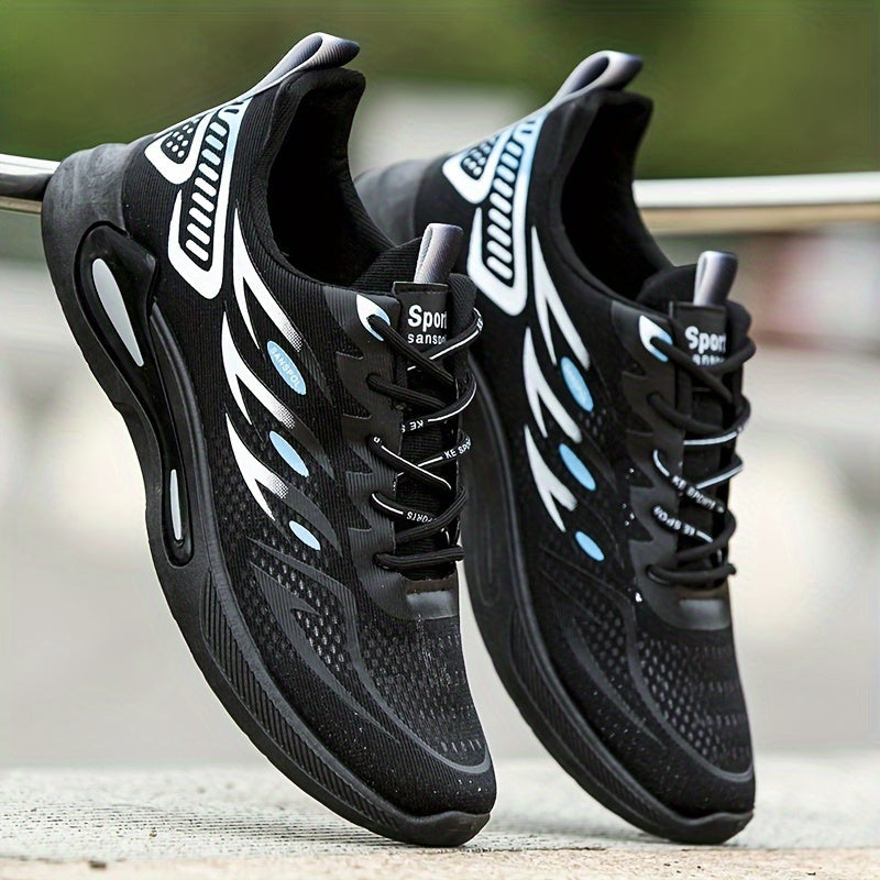 Men's Running Shoes Breathable Fabric Upper Non-Slip Gradient Low-Top Lace-Up Outdoor Sneakers