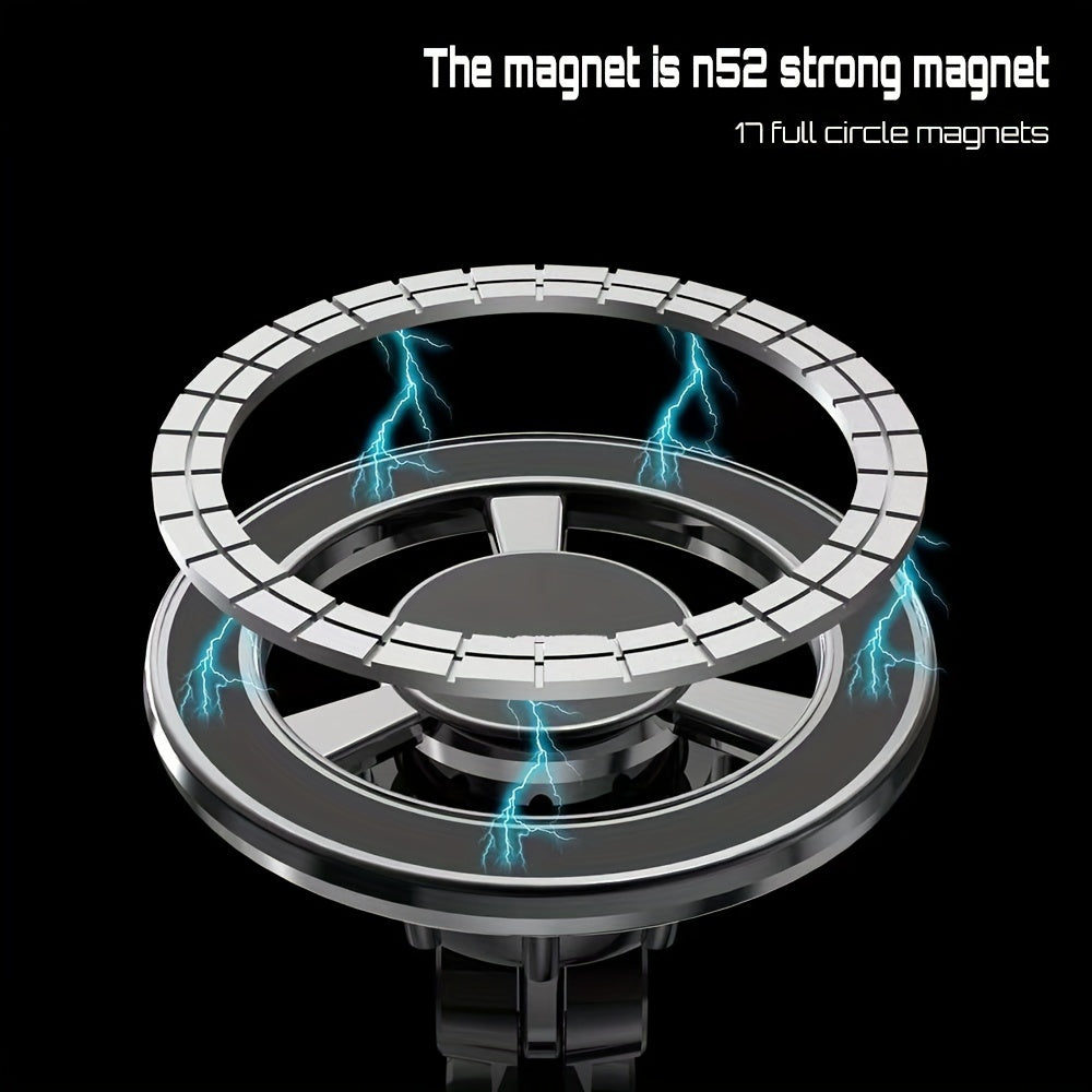 Magnetic Car Phone Holder Aluminum Alloy Rotating Folding Support