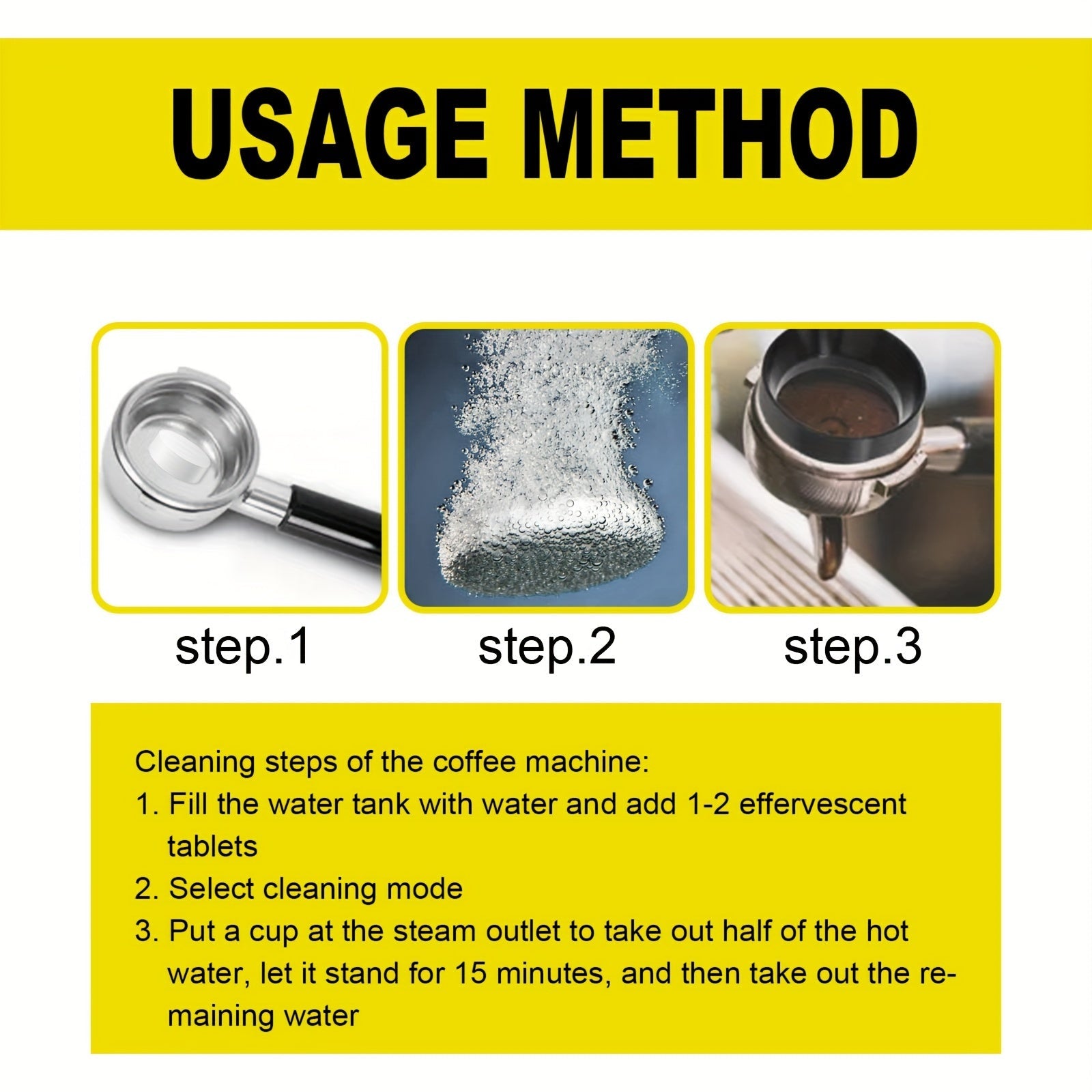 Gazlangan Qahva Izlarini Yuvish Tabletkalari, Chidamli Izlarni Tozalash uchun