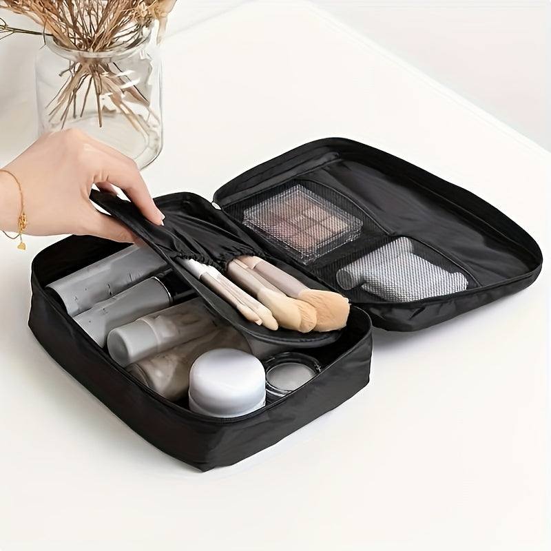Nylon Cosmetic Bag with Multiple Compartments Travel and Storage Organizer