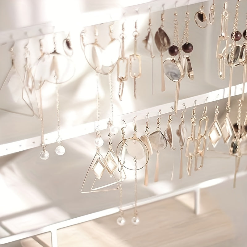 Деревянная органайзер для украшений в виде дерева с 3 слоями и 72 отверстиями для серег для демонстрации и хранения