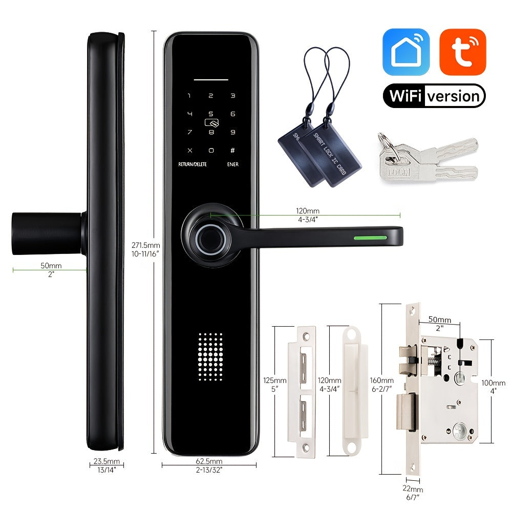 Universal Aluminum Alloy Smart Door Lock with Wi-Fi Keyless Entry App and Keypad