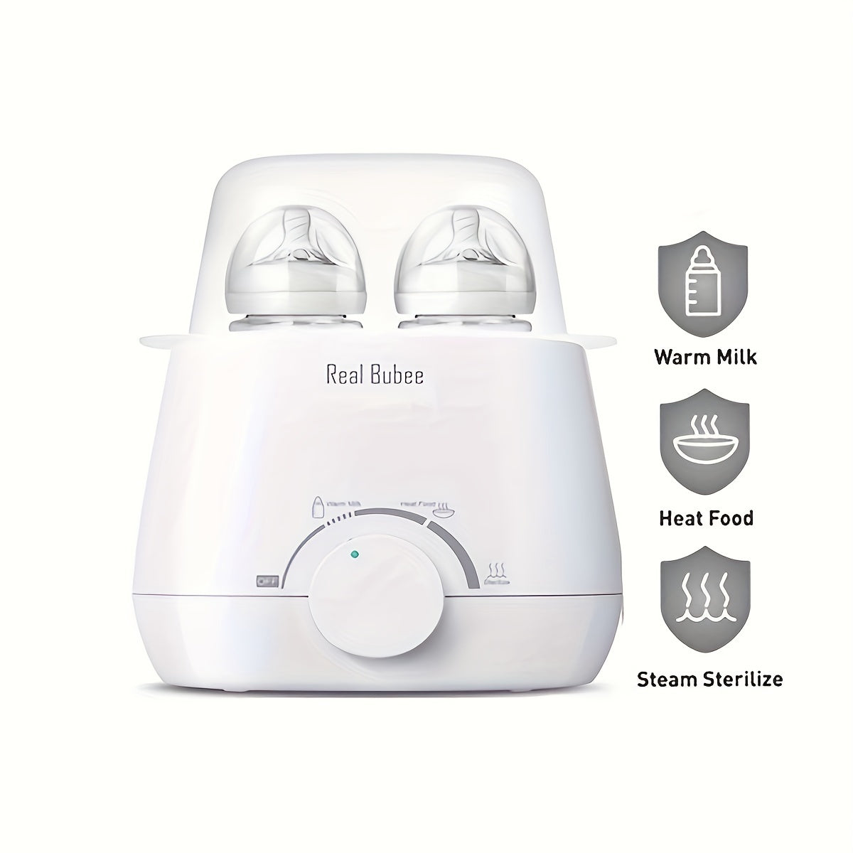 Double Bottle Warmer Sterilizer 220V Plastic No Battery Required