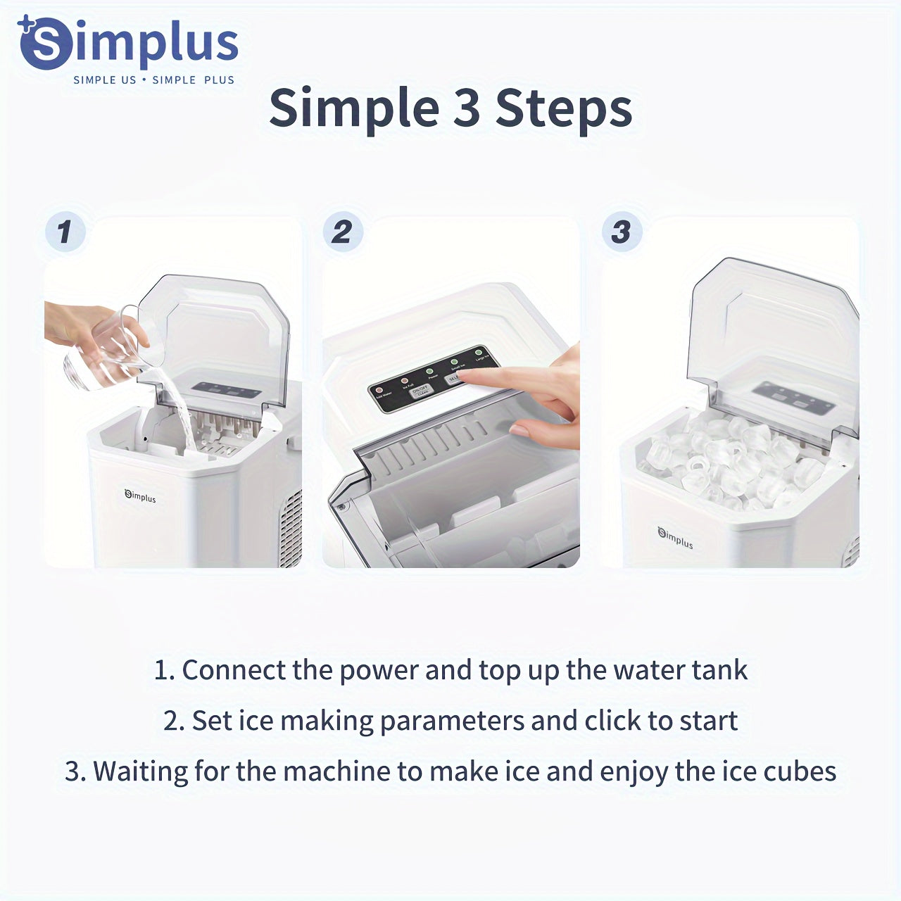 Mini Ice Maker 1.2L Compact Automatic Fast Ice Machine for Home Use