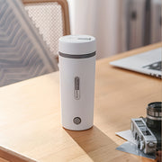 Portable Stainless Steel Electric Kettle with Insulated Cup Overheat Protection Leak-Proof Fast Boil